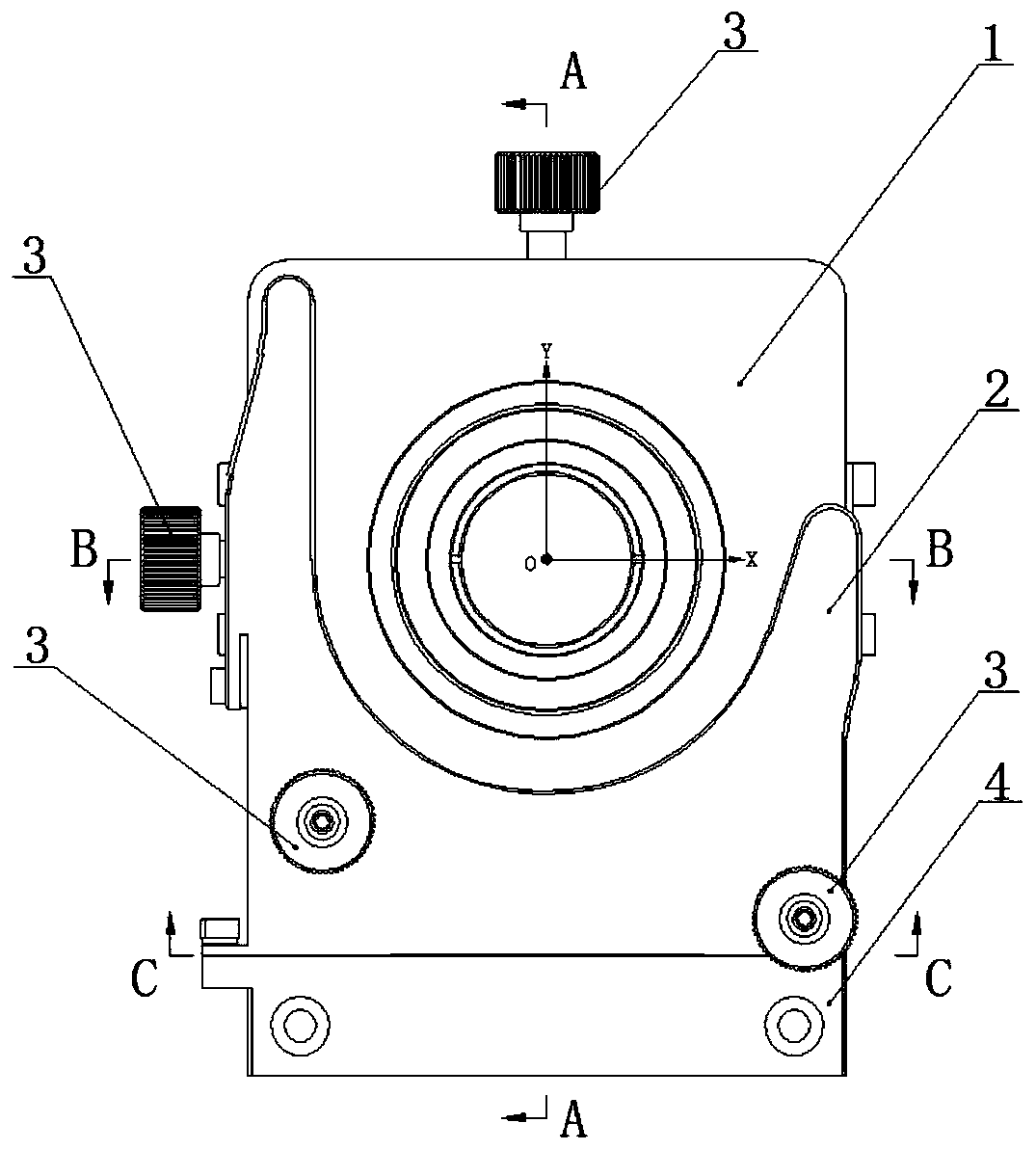 Optical element adjusting frame