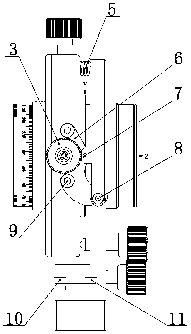 Optical element adjusting frame