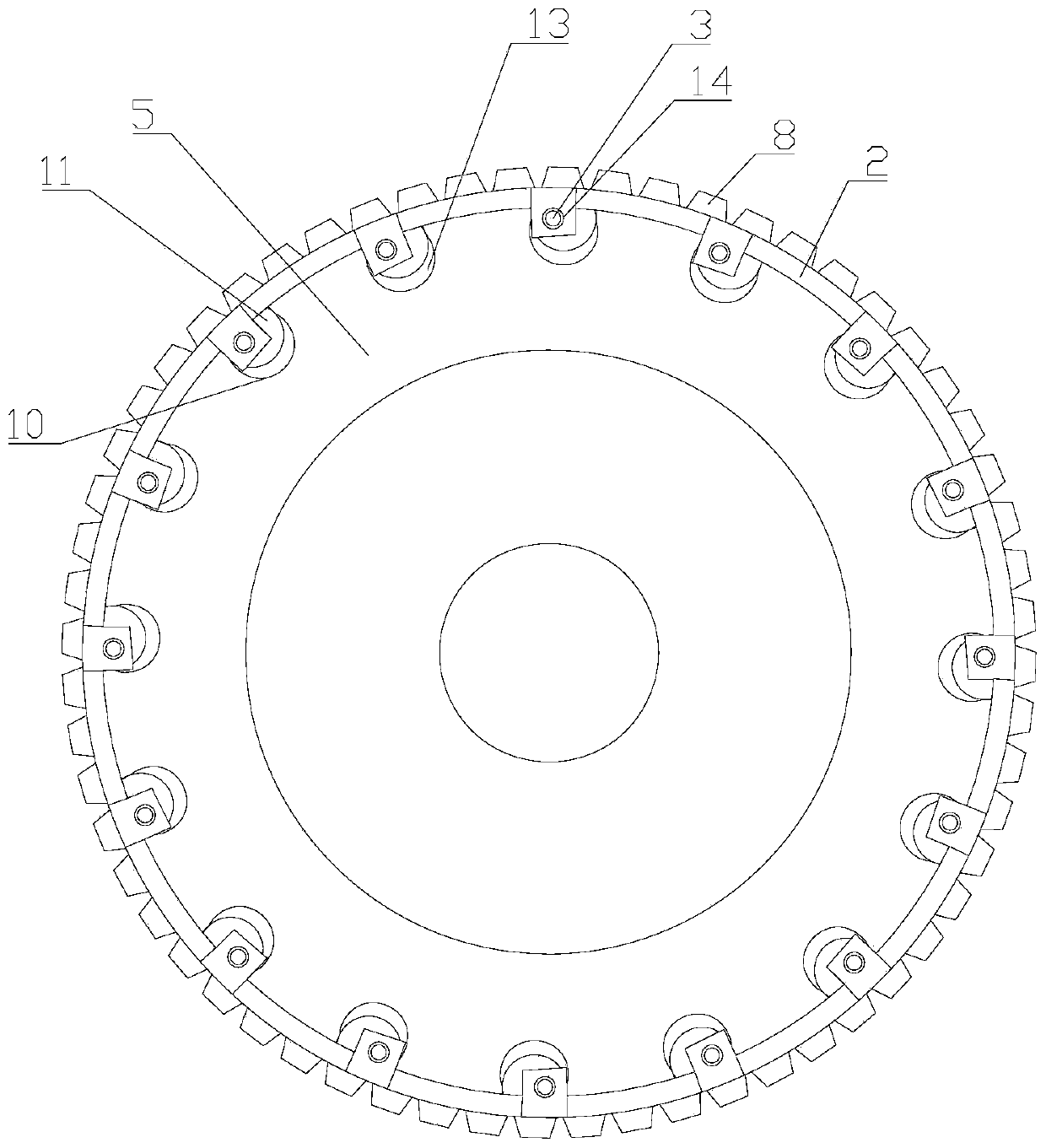 Harmonic transmission speed reducing mechanism