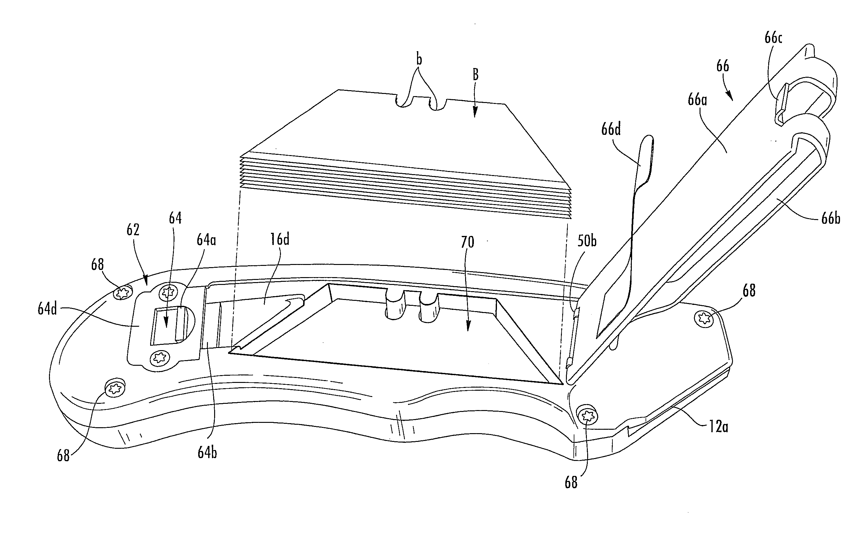 Self loading utility knife