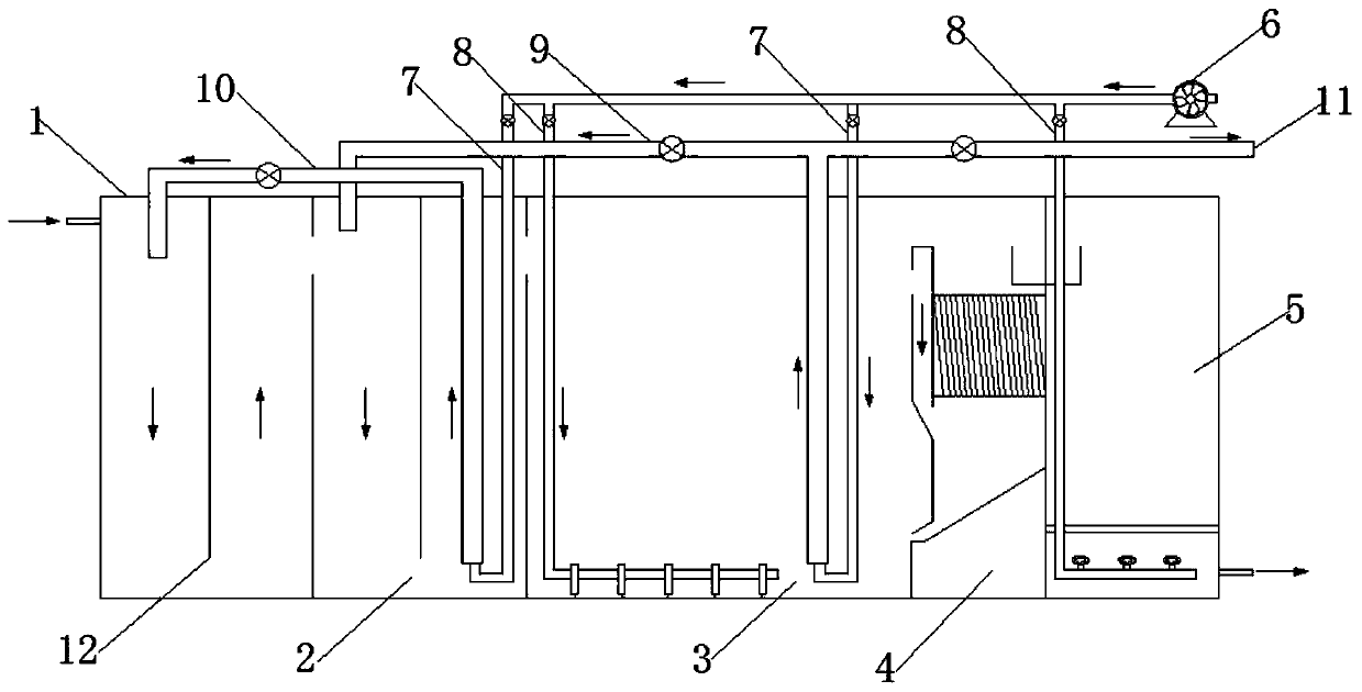 Device for treating sewage by SNAGS-synergetic nitrification and aerobic granular sludge