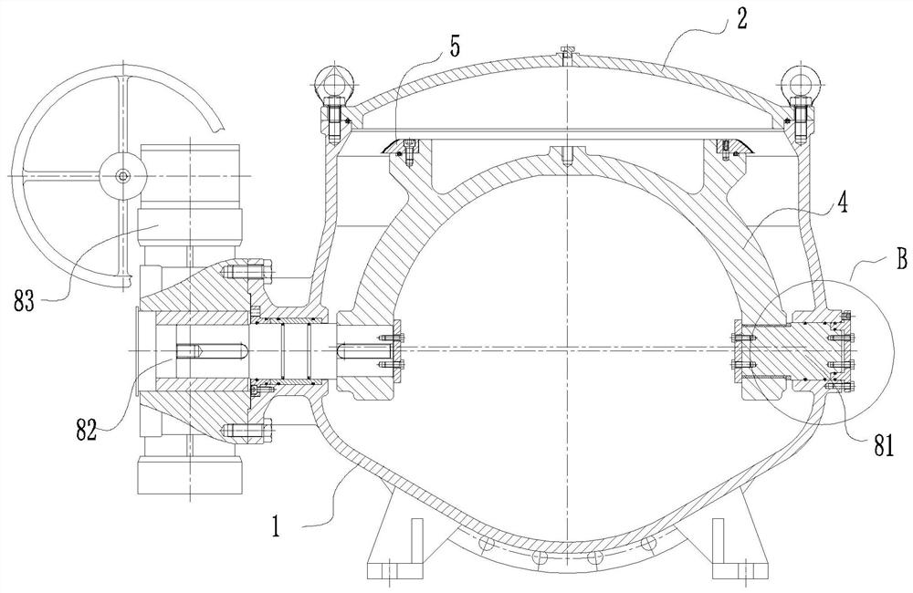 Horizontal shaft eccentric semi-ball valve