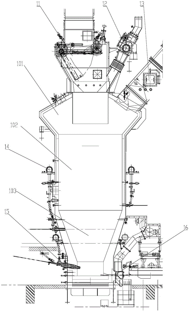 Vertical waste gasification smelting furnace