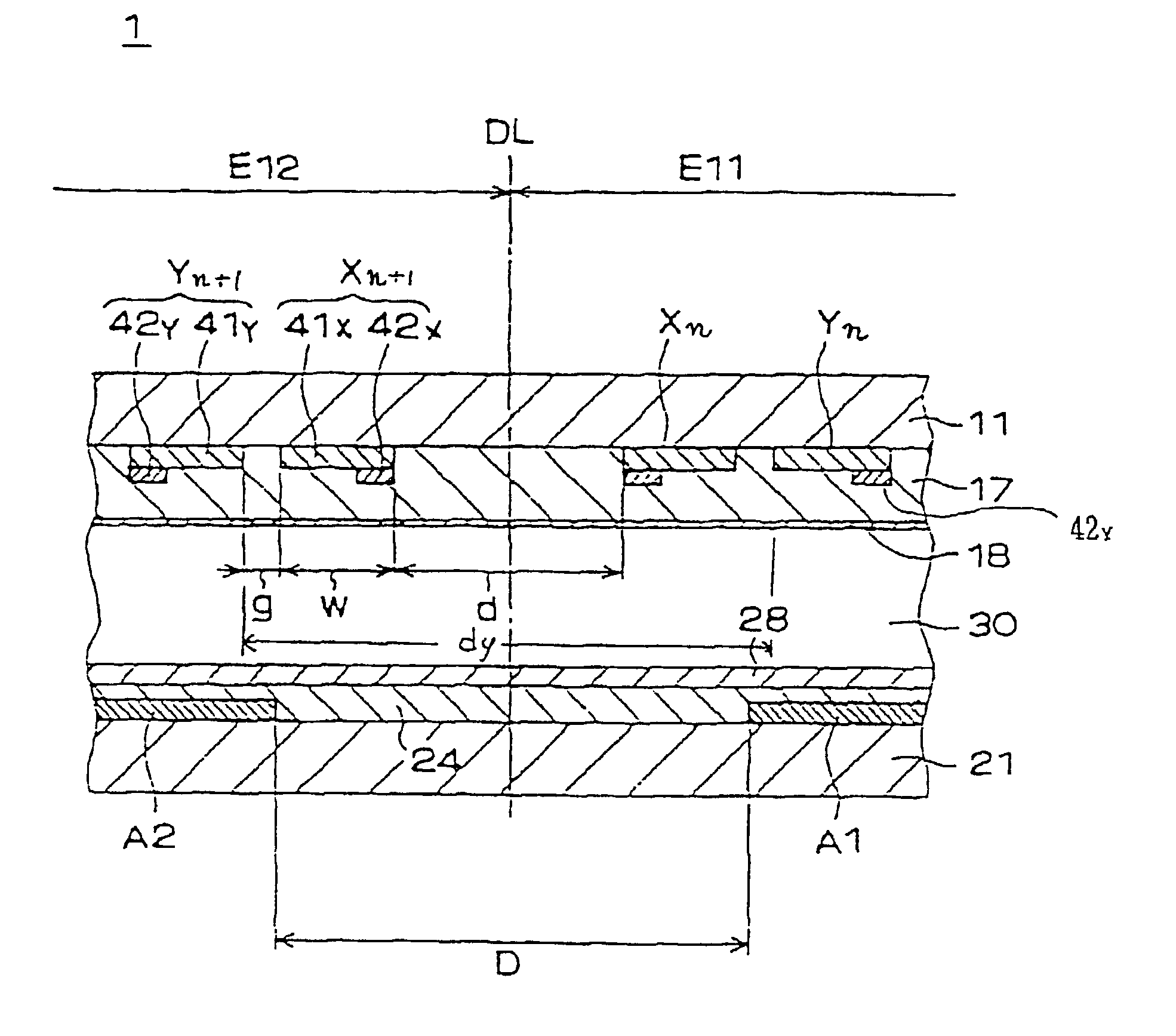 Surface discharge type plasma panel divided into a plurality of sub-screens