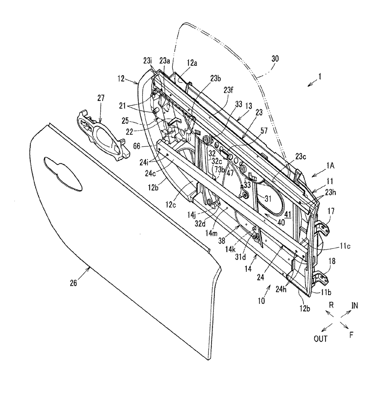 Door structure of automotive vehicle