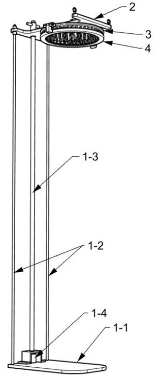 Device for researching soil erosion caused by rain dropping factors