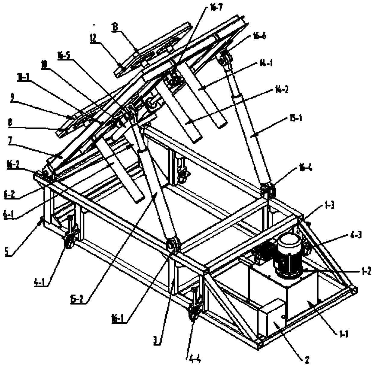 Anti-rollover device of automobile rollover test bench and test method using anti-rollover device