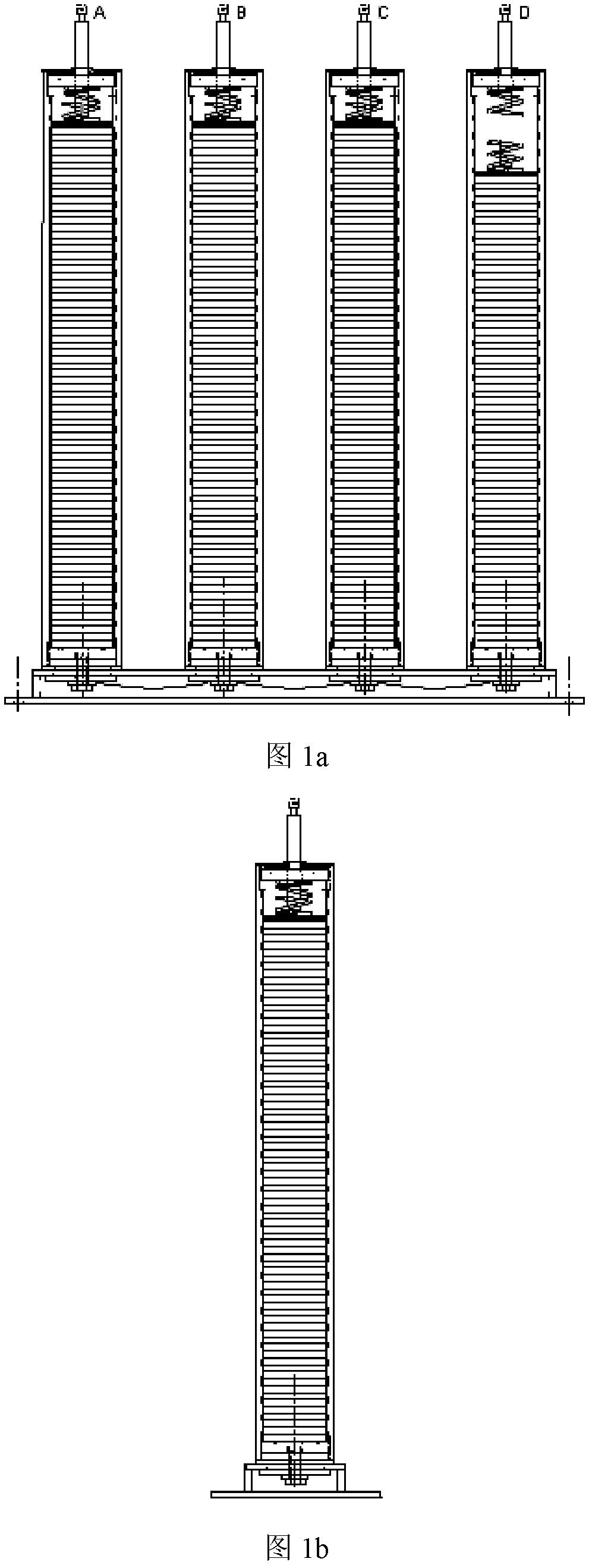 Split column, split combined overvoltage protector