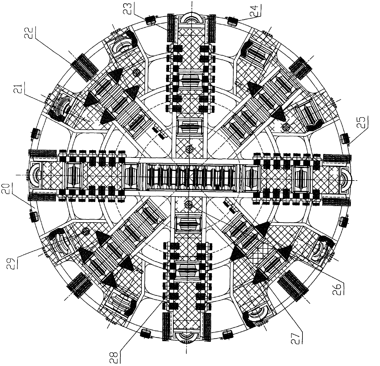 Hard rock composite TBM (Tunnel Boring Machine) suitable for composite stratum and tunneling mode thereof