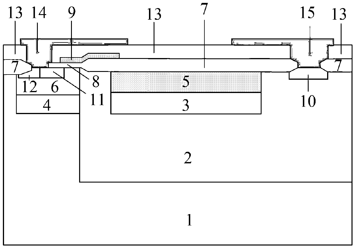 Transverse high-voltage power device with ultralow specific on-conduction resistance and manufacturing method of transverse high-voltage power device