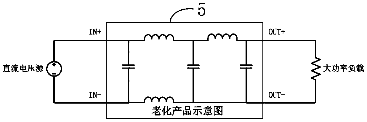 Circuit for aging direct-current passive EMI filter