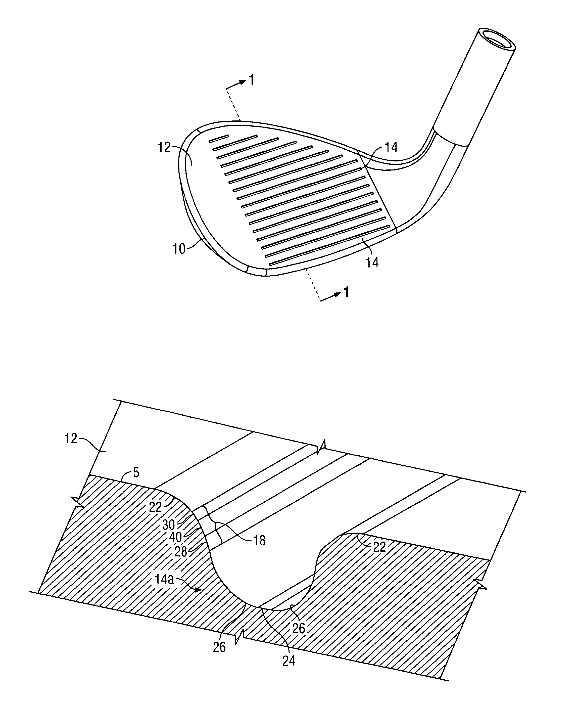 Golf club head having improved grooves