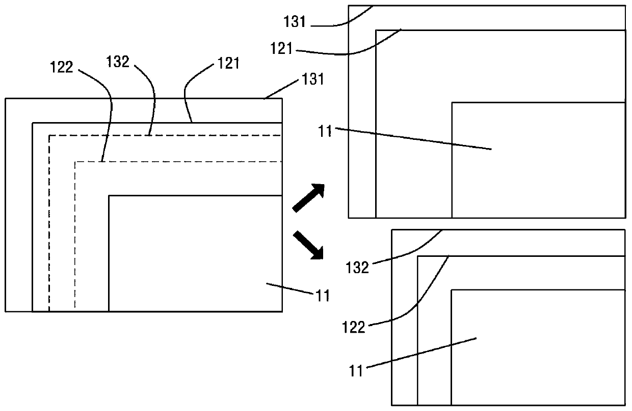 An outer pin pressing area of ​​a panel