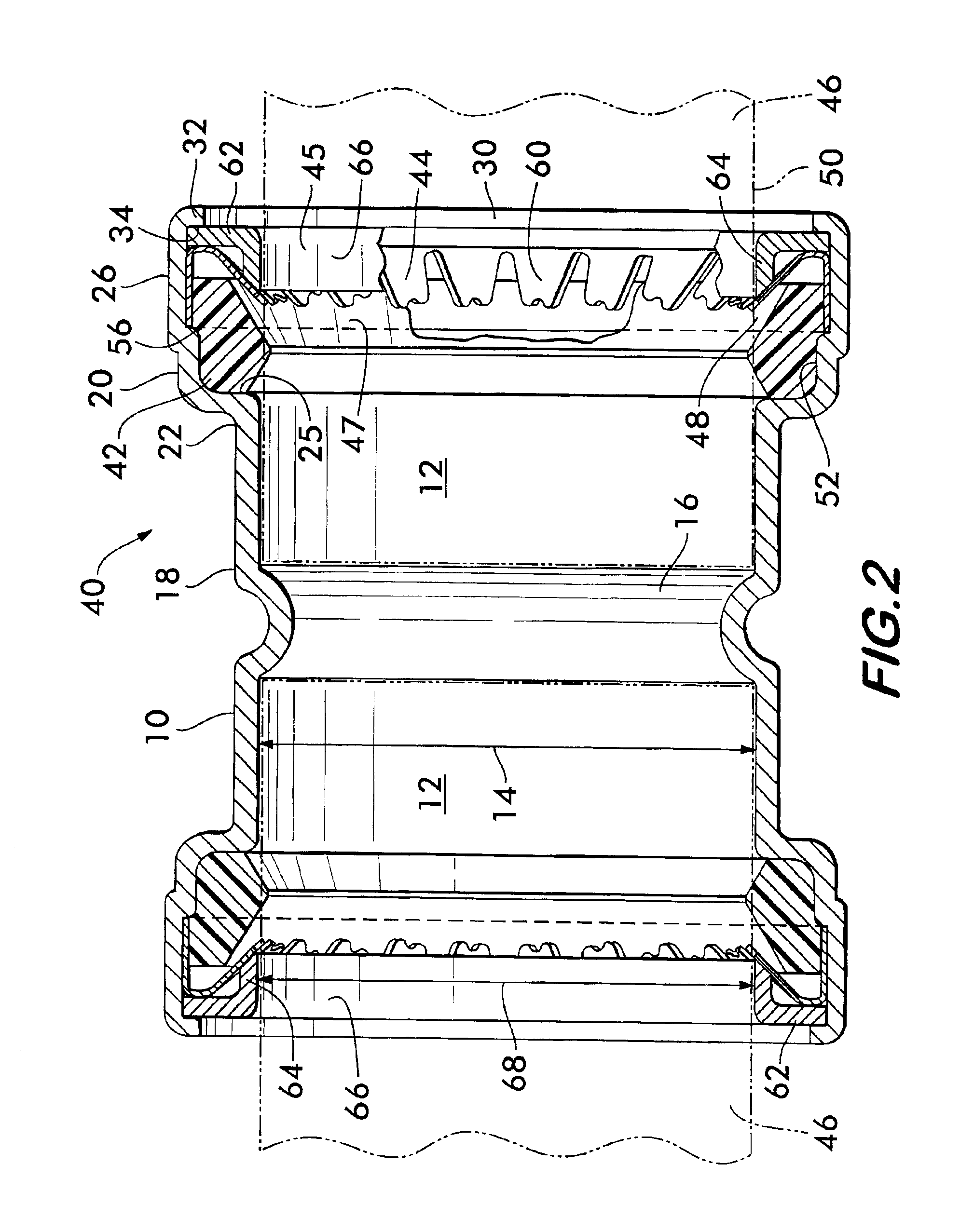 Mechanical pipe coupling derived from a standard fitting