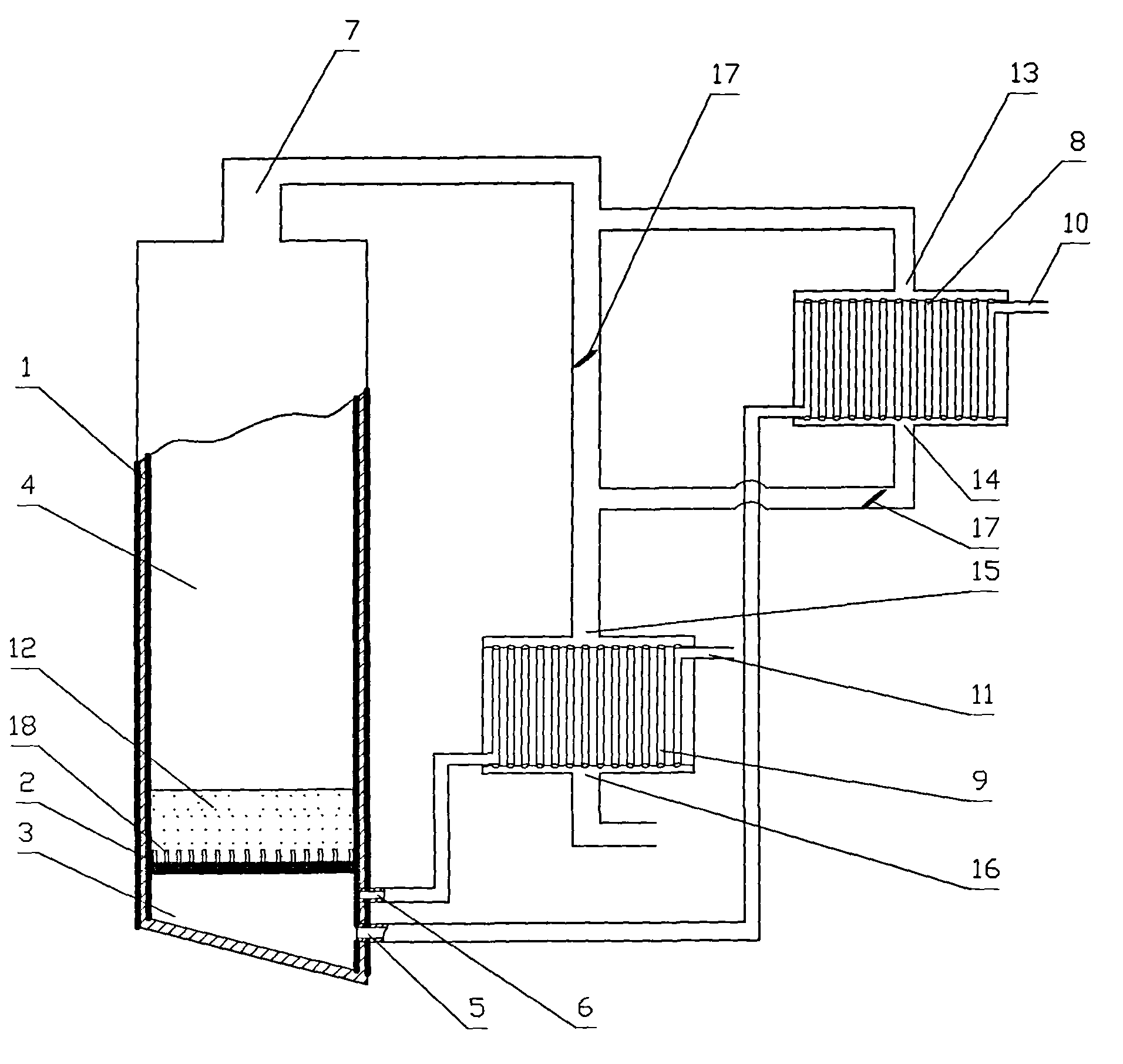 Combustion method of low-concentration combustible gas and fluidized reactor