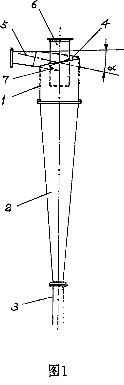 Alpha type cyclone separator