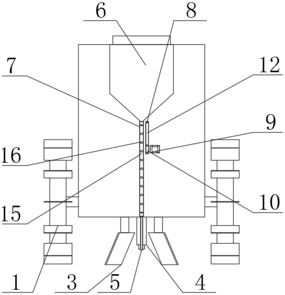 Forestry breeding machine integrating soil digging, sowing, fertilizer and water irrigation and soil covering