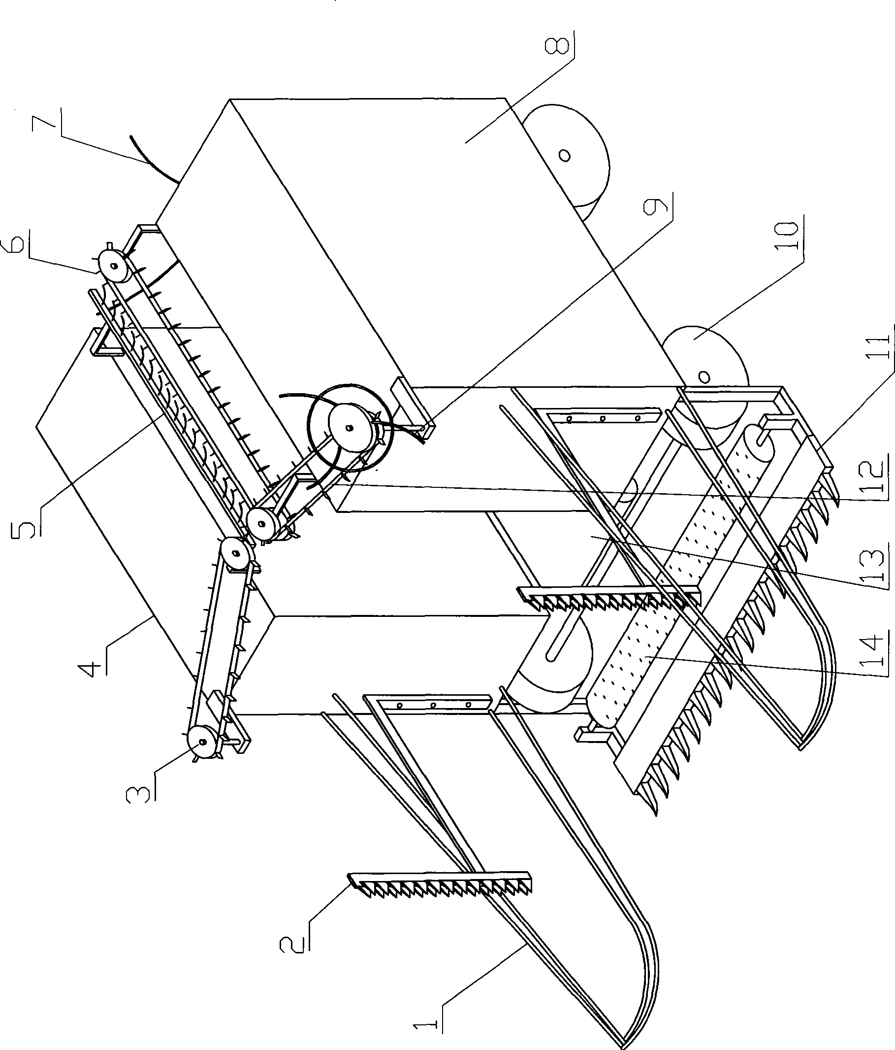 Machine for harvesting tall stalk crops