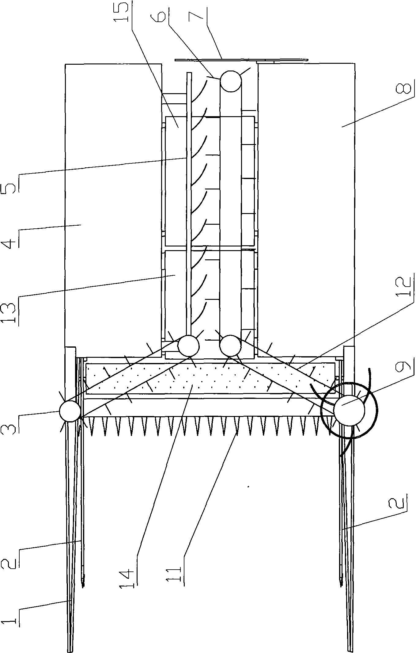 Machine for harvesting tall stalk crops