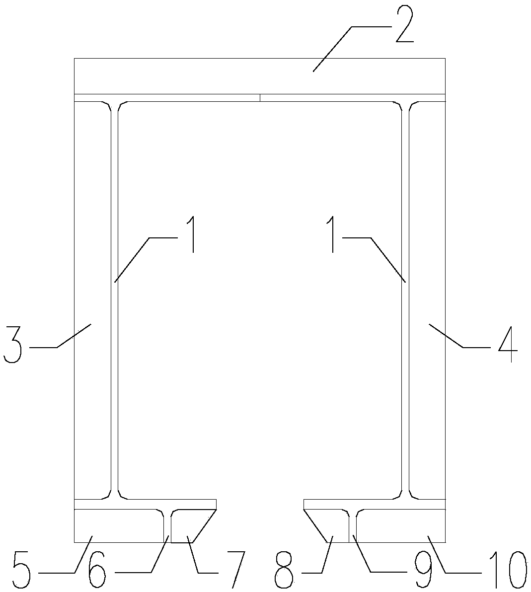 Combined suspended monorail traffic track beam and its processing technology