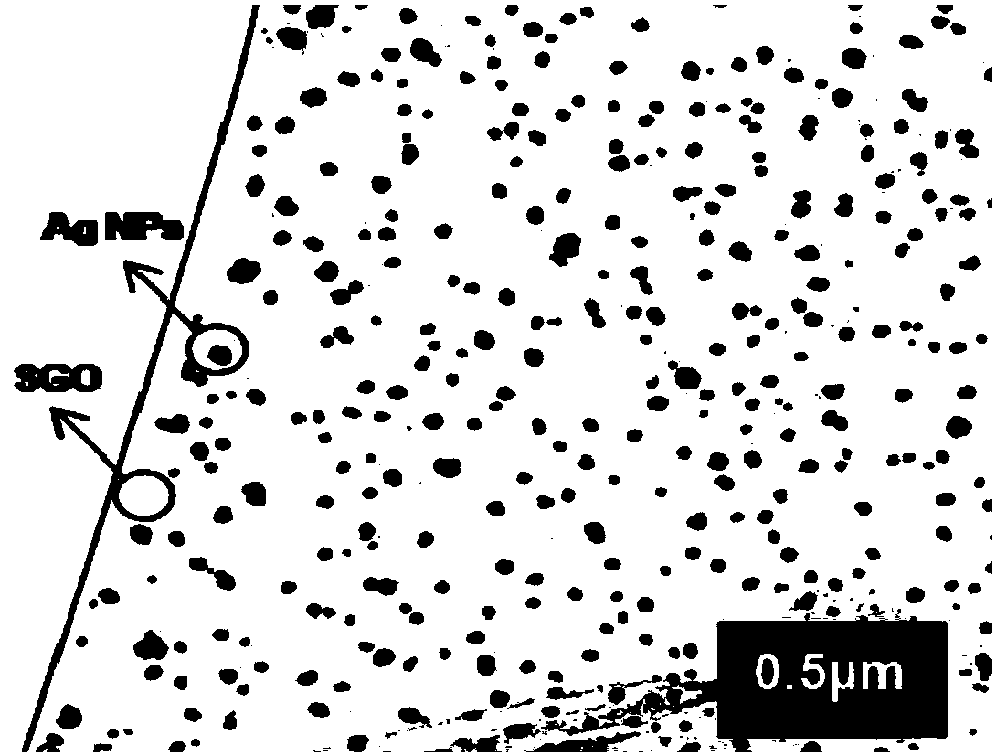 Titanium dioxide/sulfonated oxidized graphene/silver nanoparticle composite film and preparation method and application thereof