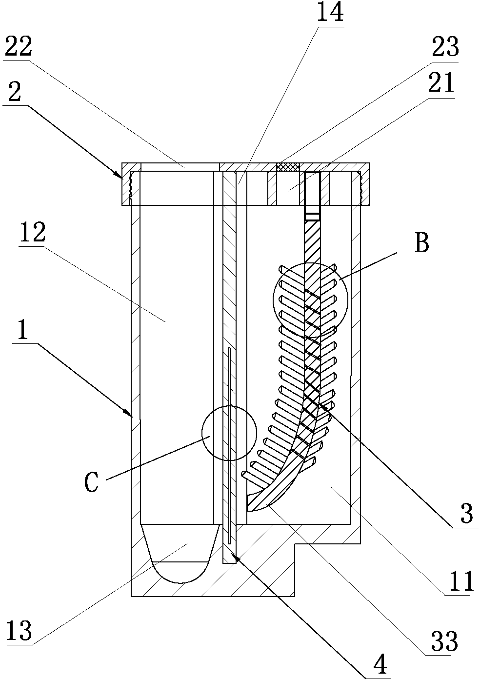 Excrement bio-separation sampler