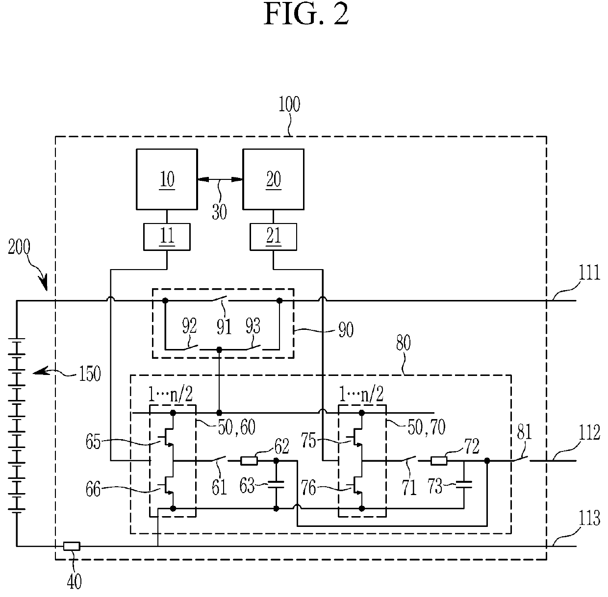 Control system for a battery system