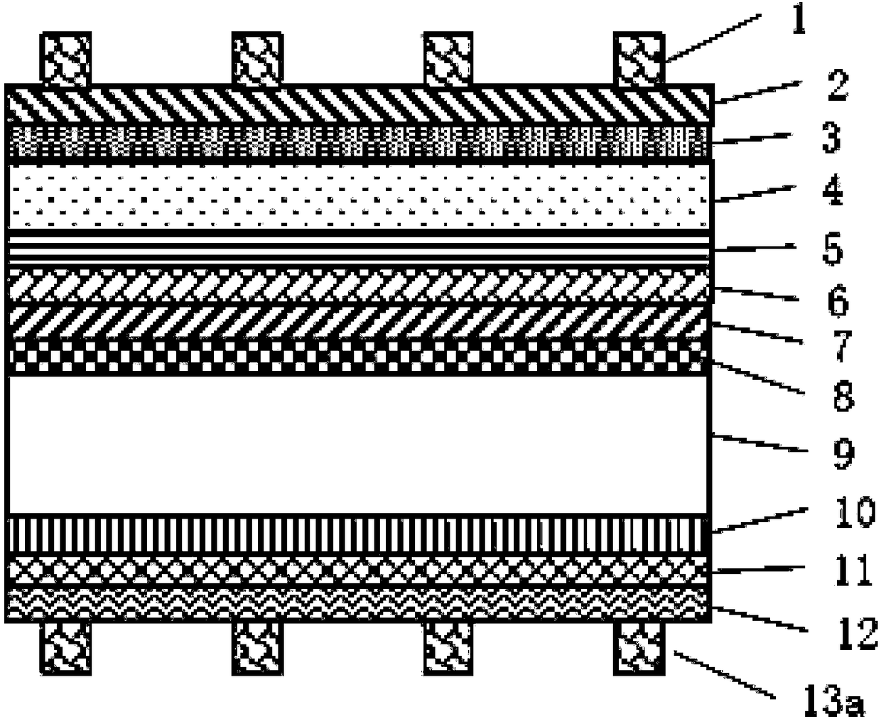 Perovskite/silicon heterojunction stacked solar cell structure and manufacturing method thereof