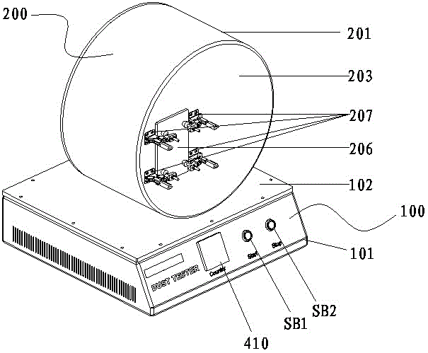 A dust environment simulation device