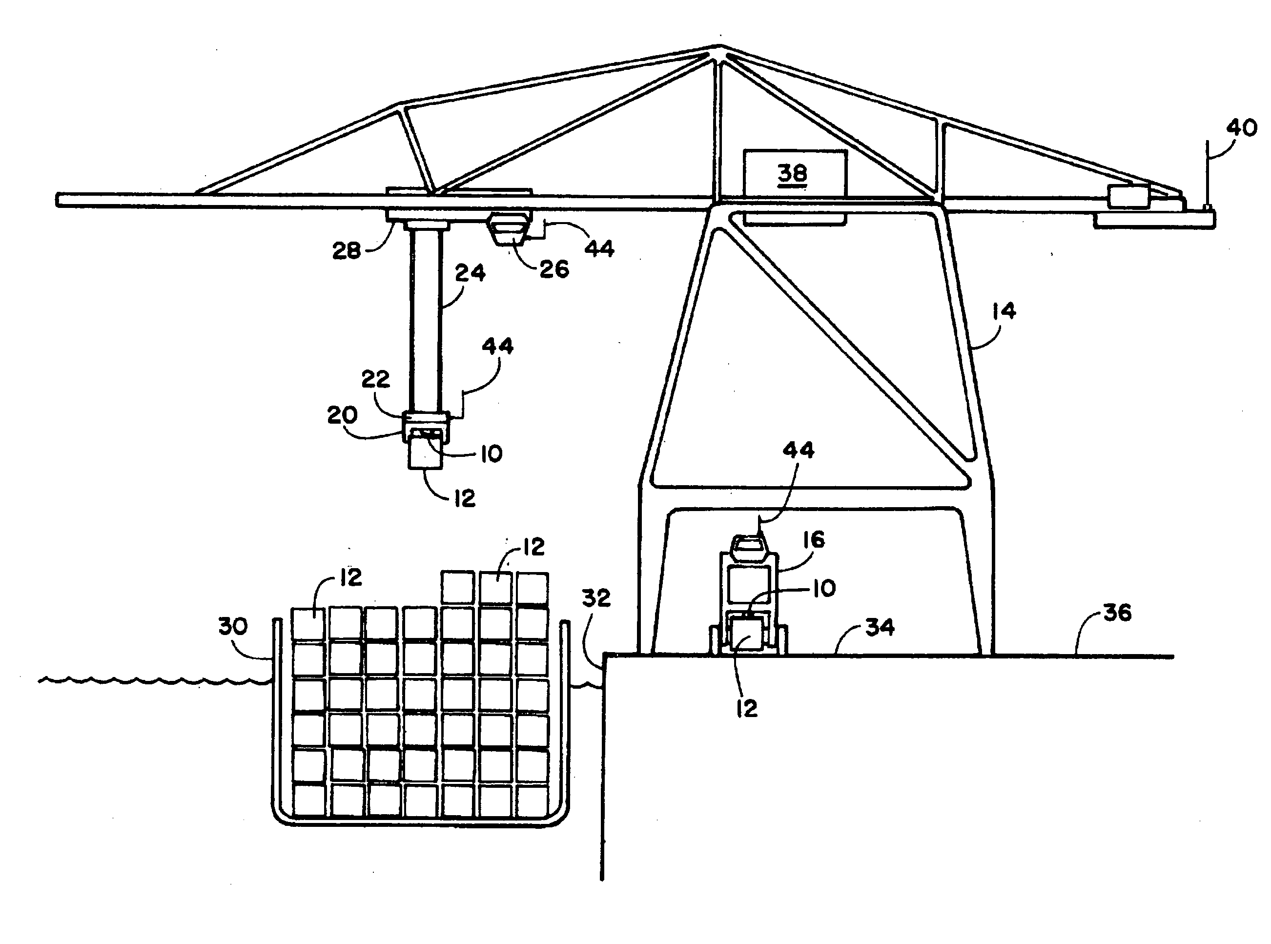 Crane mounted cargo container inspection apparatus and method