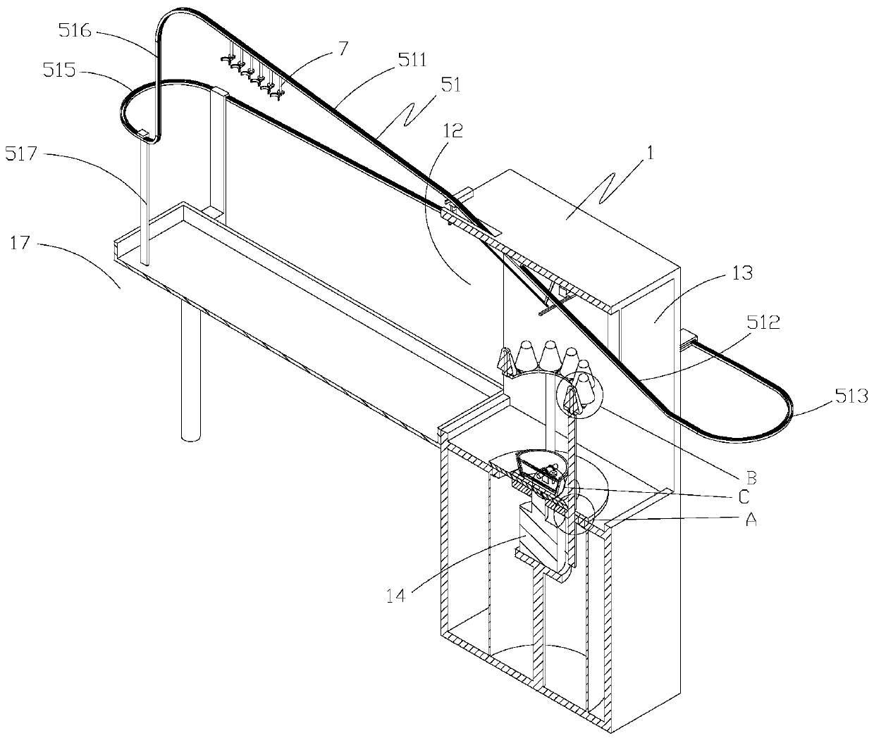 Folding umbrella wiping equipment