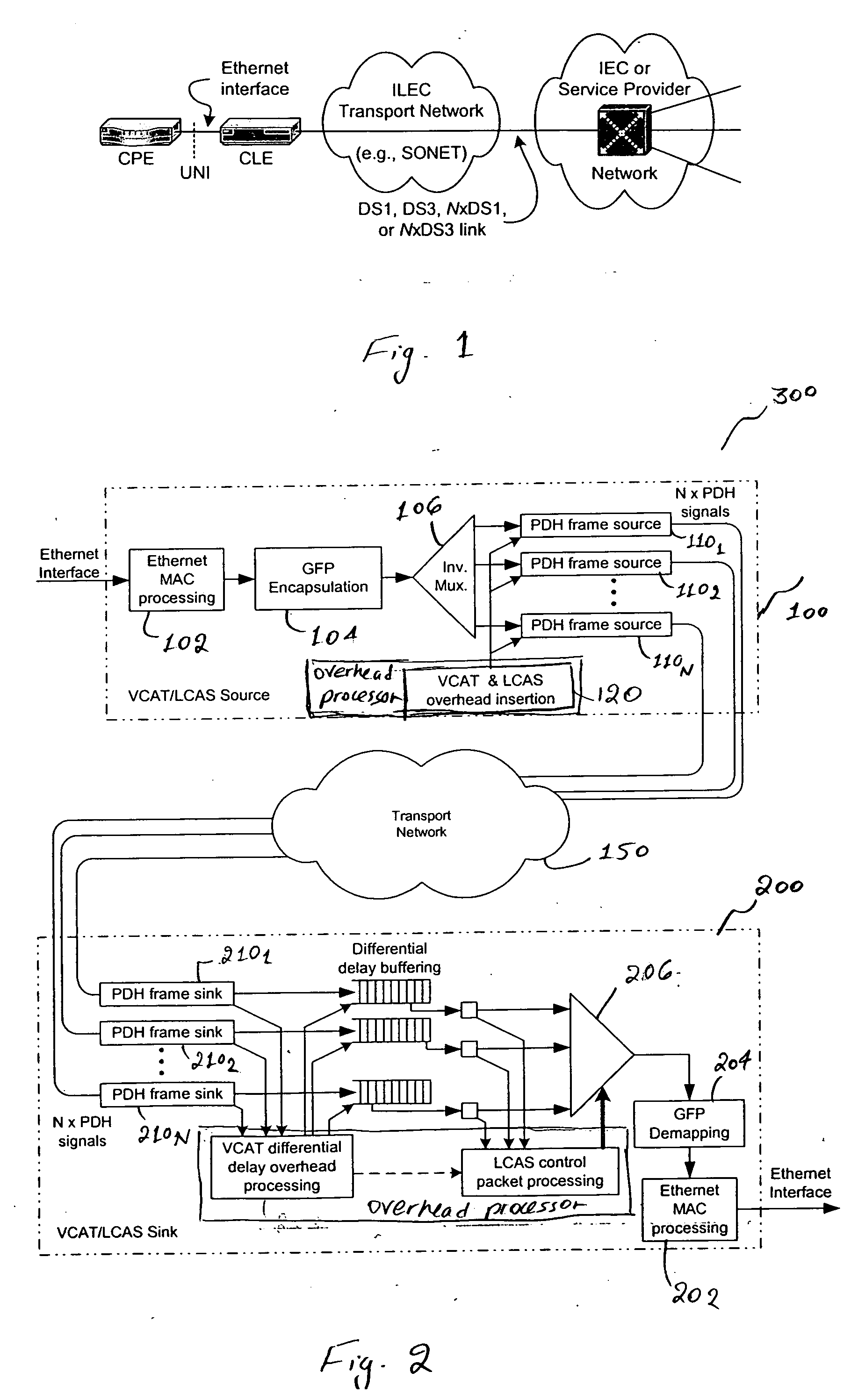 Virtual concatenation of PDH signals