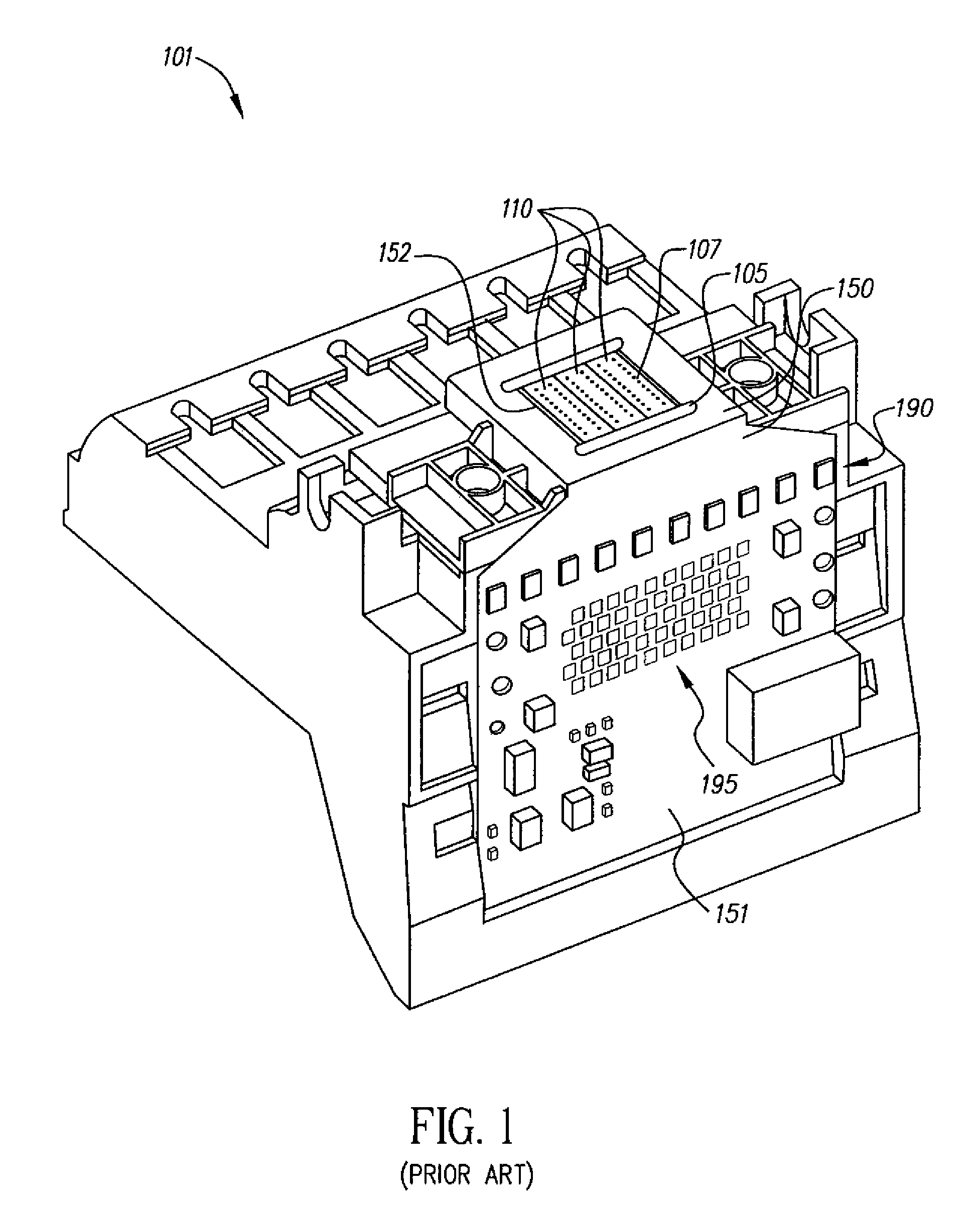 Fluid-ejecting device with simplified connectivity