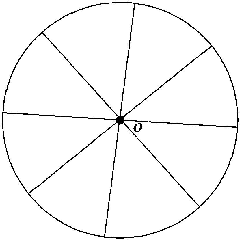 Method for linear solving of intrinsic parameters of camera by using circle divided into eight equal parts