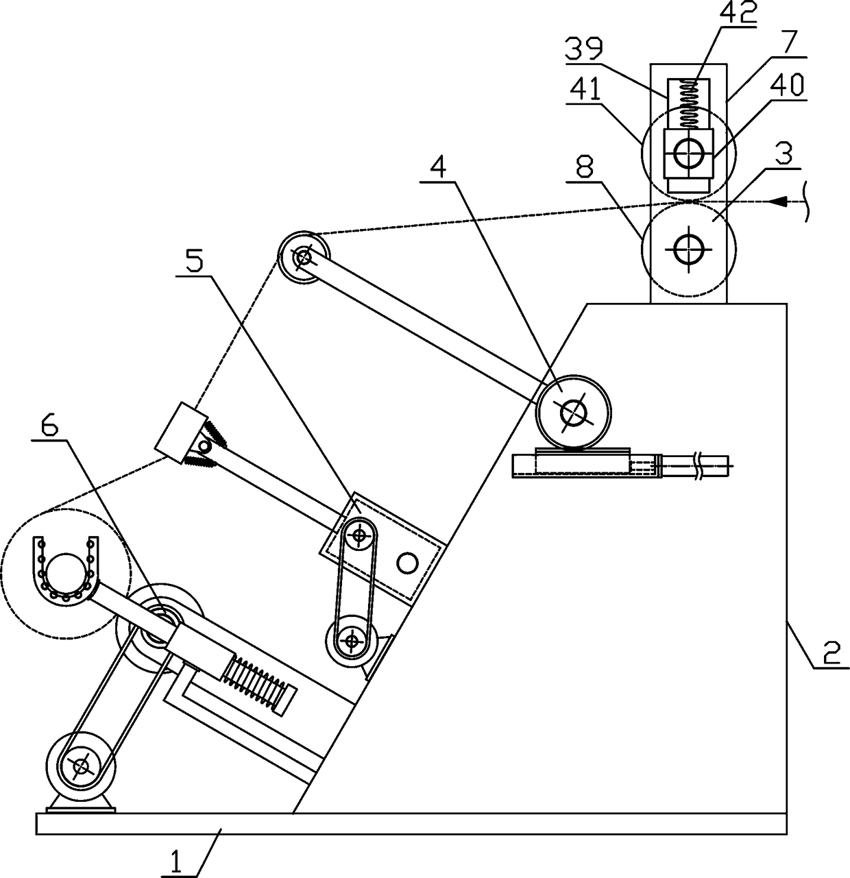 Woolen strip continuous winding mechanism