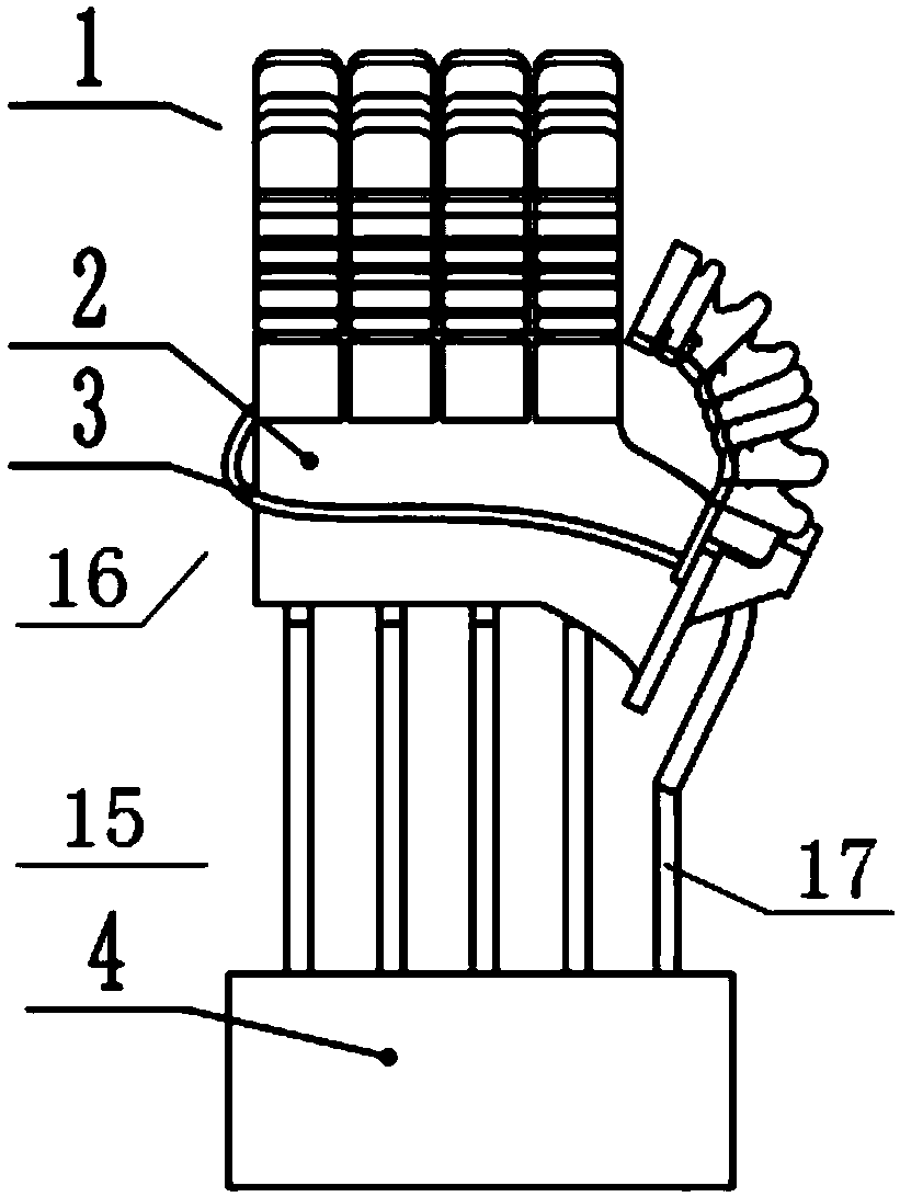 Rigidity-flexibility coupled extensible joint type soft exoskeleton glove and finger rehabilitation training method of rigidity-flexibility coupled extensible joint type soft exoskeleton glove