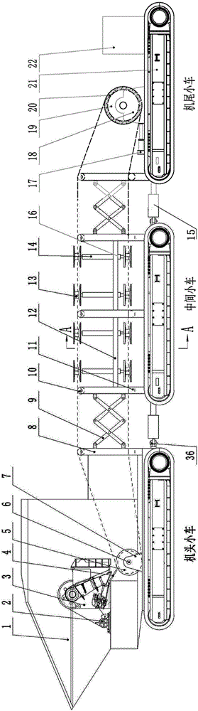 Autonomous obstacle-avoidance snakelike track walking-type crushing conveyor