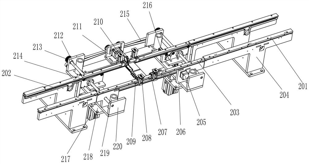 Track linkage type automatic production testing mechanism