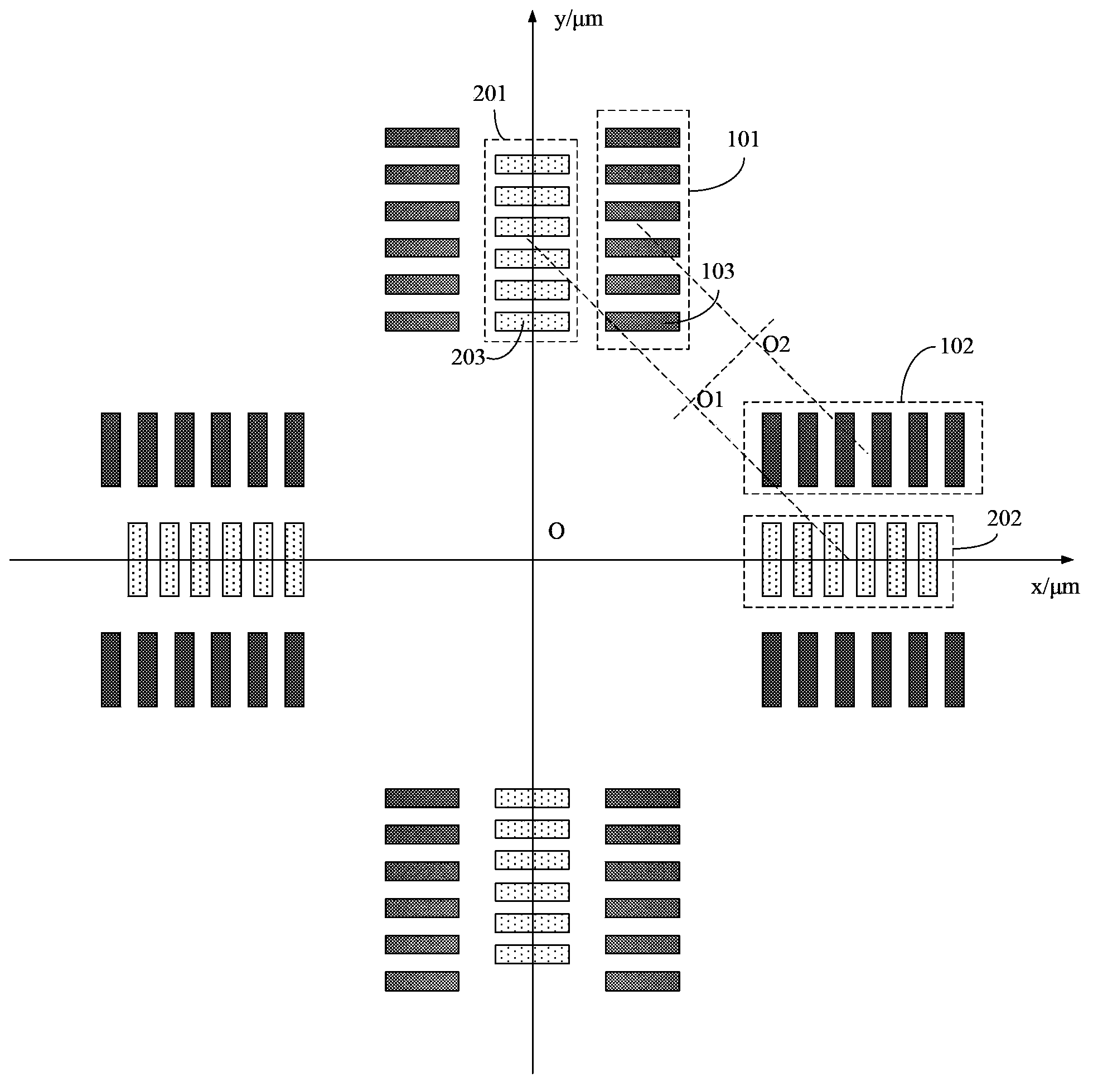 Bonding alignment mark and method for calculating offset