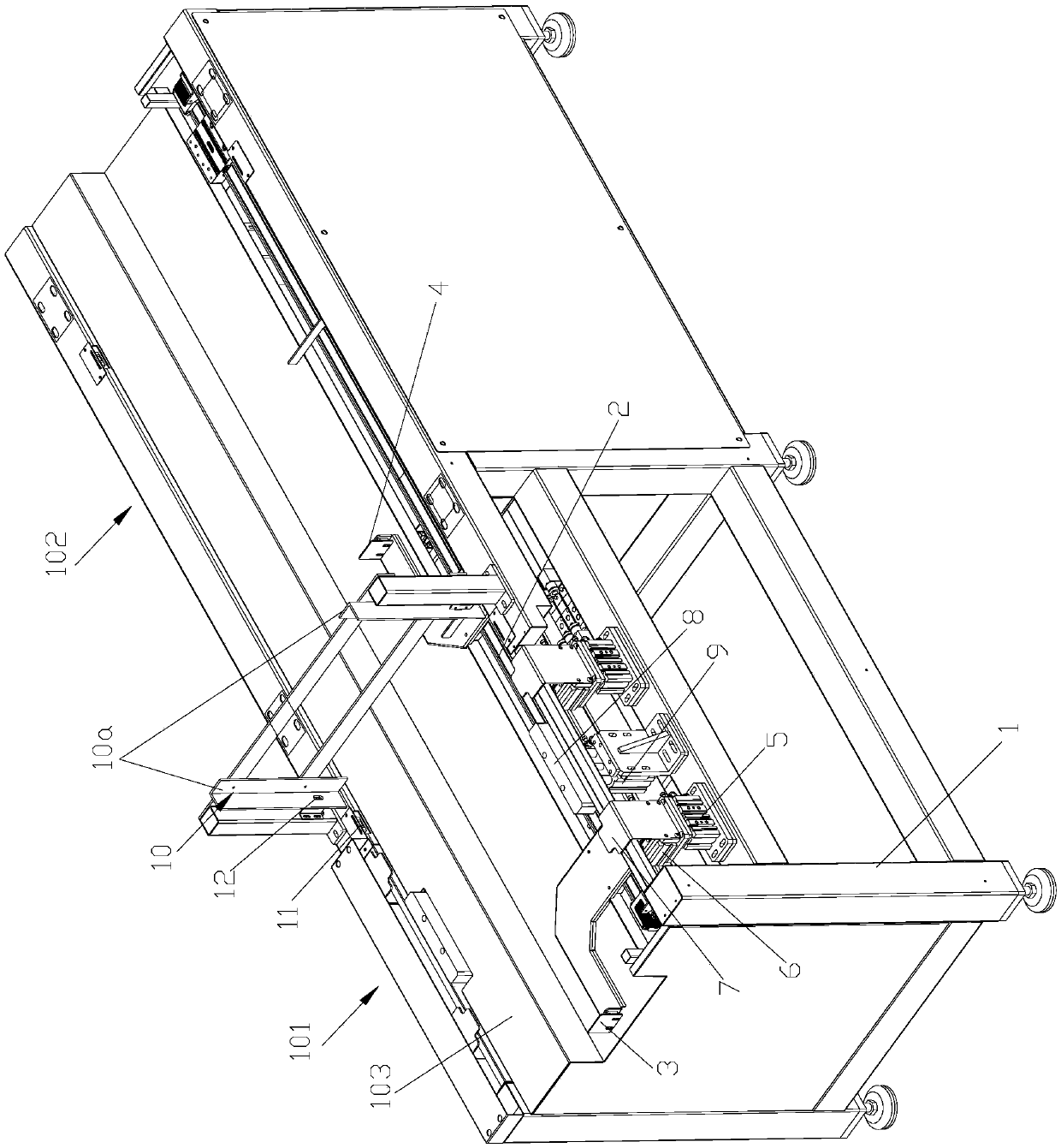 Automatic feeding device of material tray