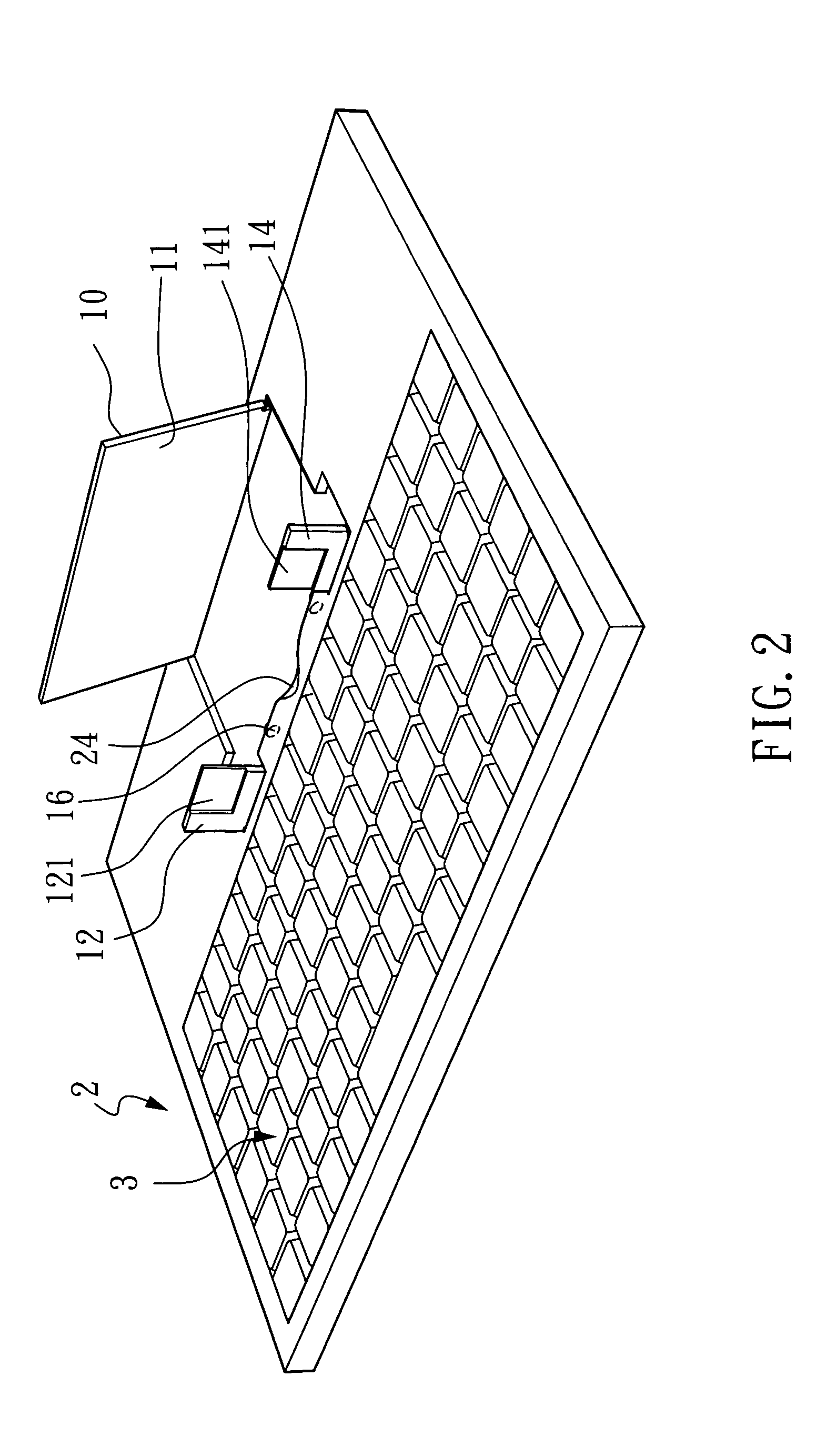 Support structure of a portable keyboard