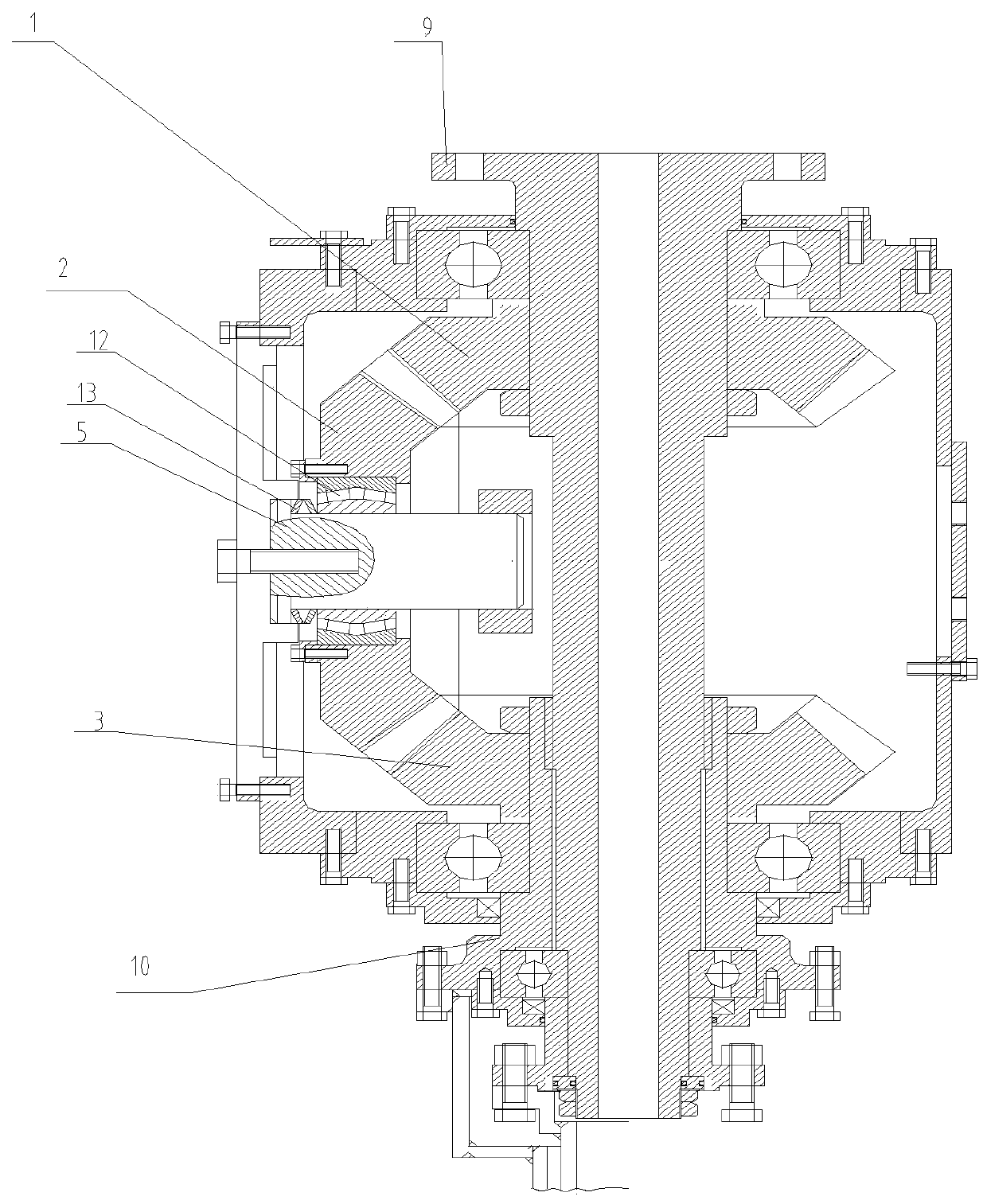 Gear box redirection mechanism with floating intermediate wheel