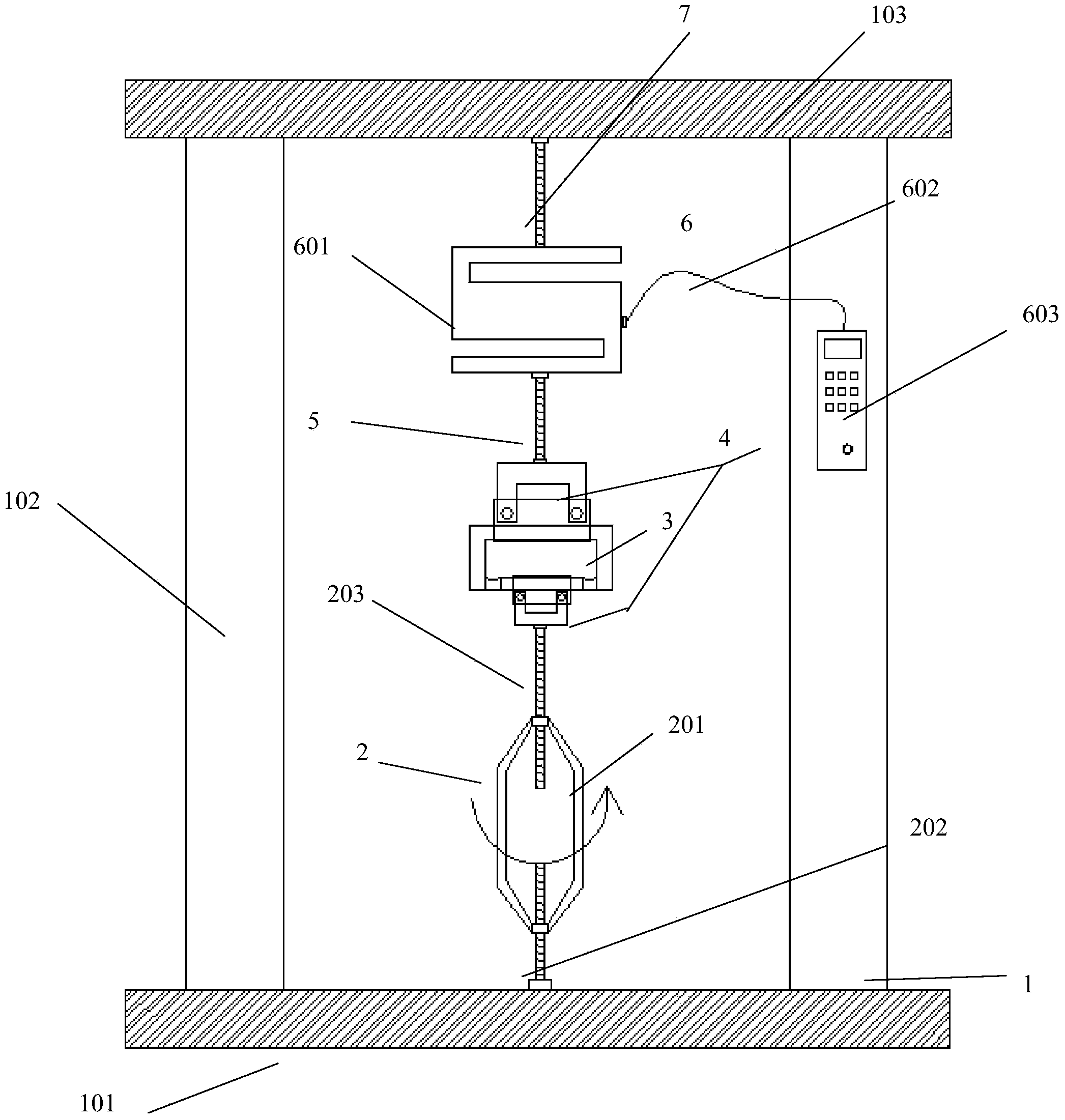 Test device and test method for building structural adhesive bonding tensile stress relaxation