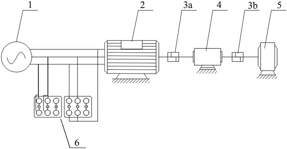 Three-phase asynchronous motor efficiency characteristic test system and test method