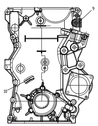 Timing chain wheel chamber shell