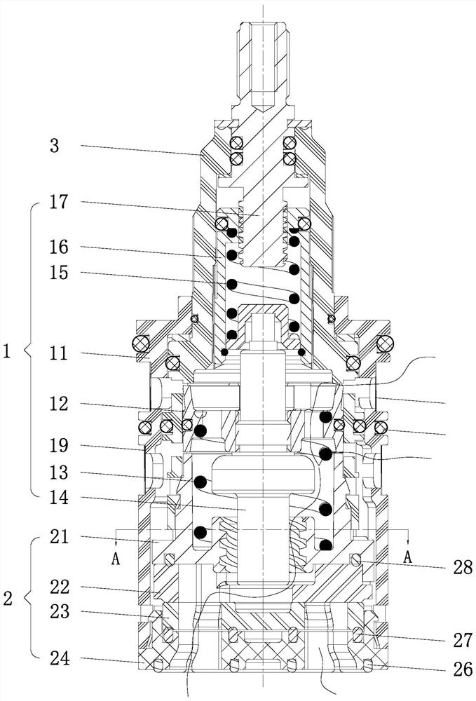 Multifunctional constant temperature switching valve element with switch