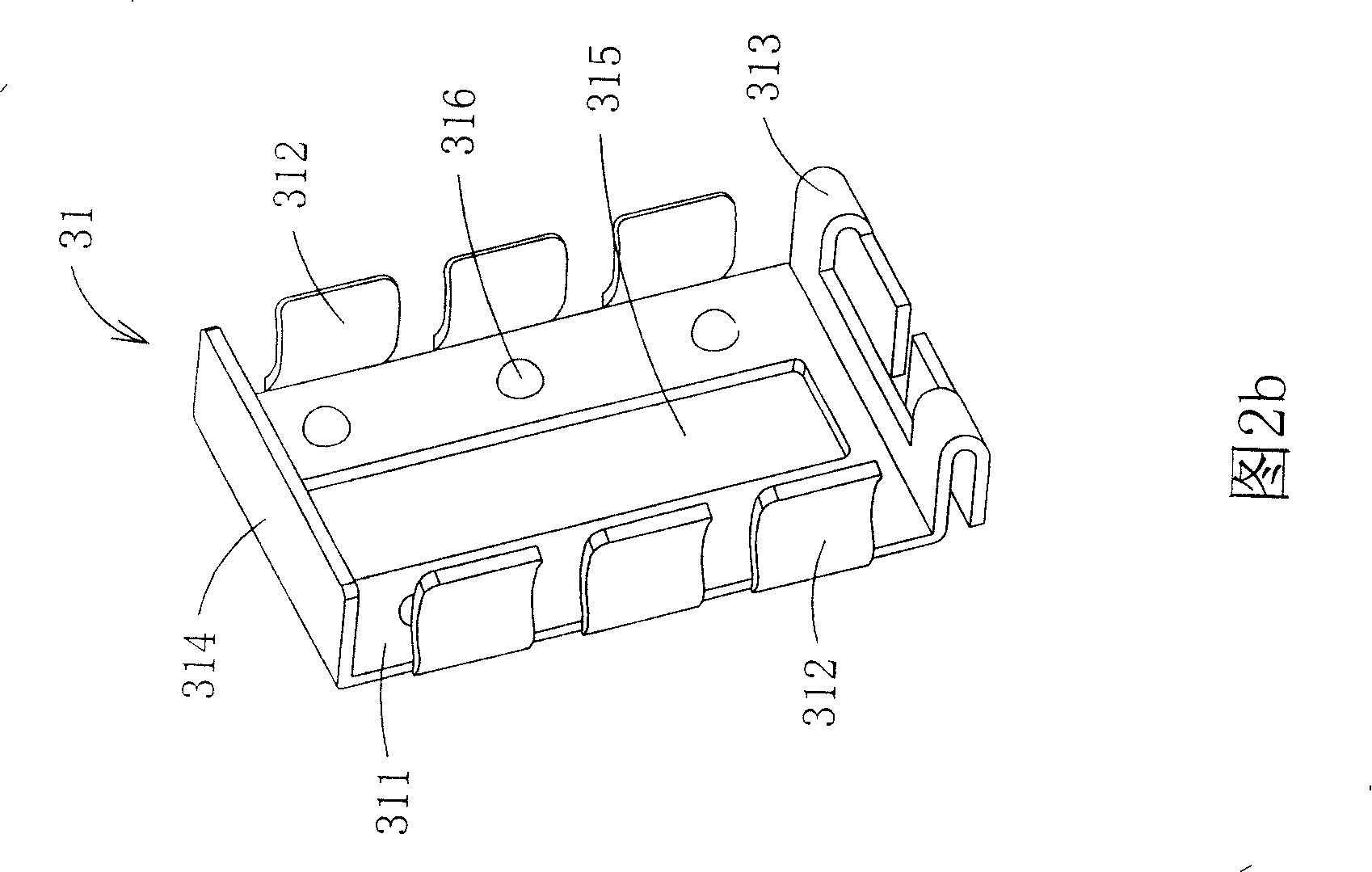 Stacking electronic component and its clamping component