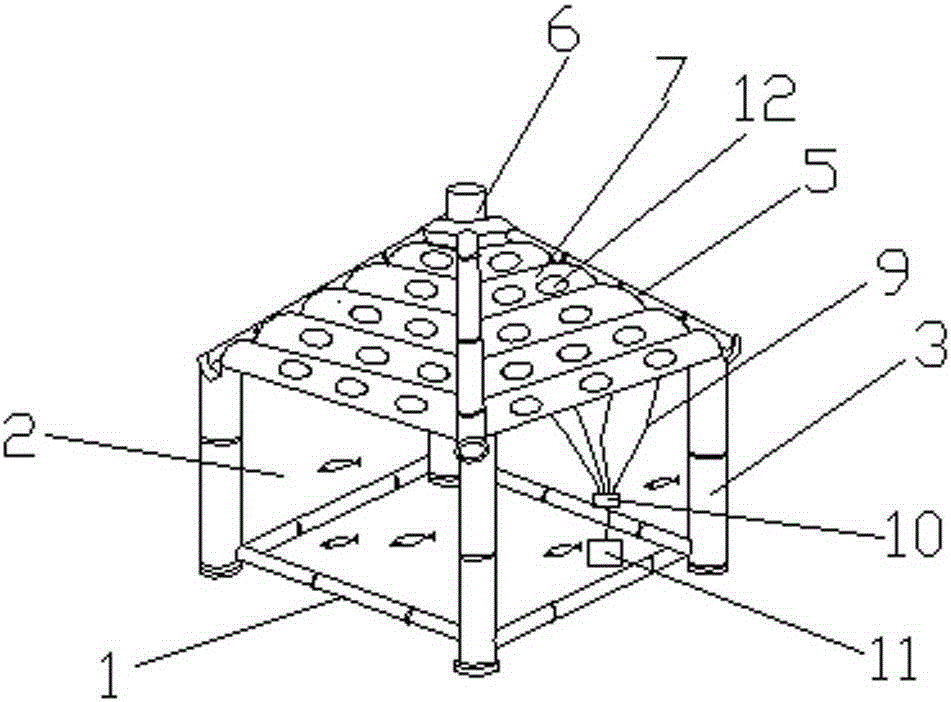 Aquarium with tower type model three-dimensional landscape