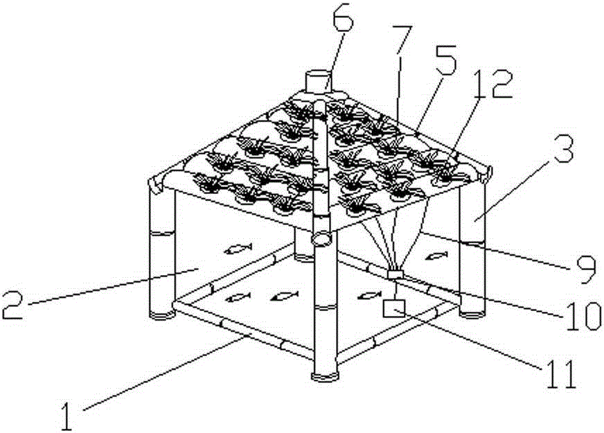 Aquarium with tower type model three-dimensional landscape