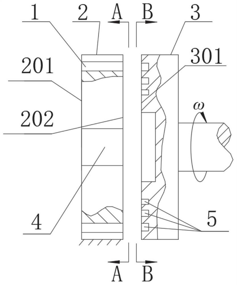 Axial small-hole normal-pressure water supply dynamic-static pressure spiral groove thrust bearing